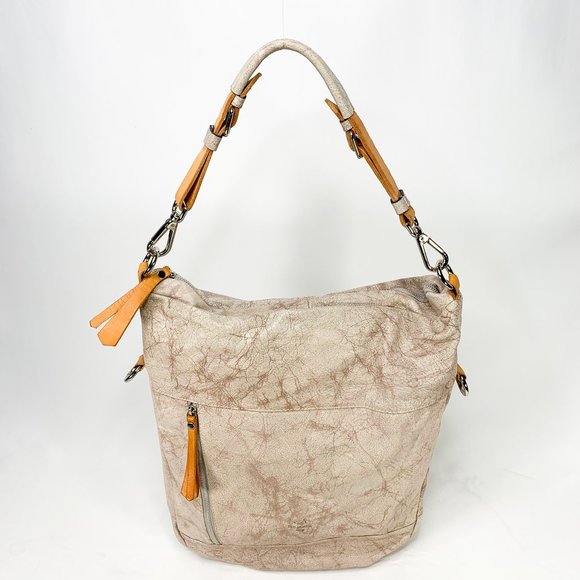Ted Benson Bags Ted Benson Marled Hobo Bag Light Grey Poshmark
